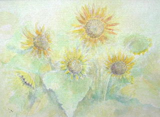 ひまわりの水彩画